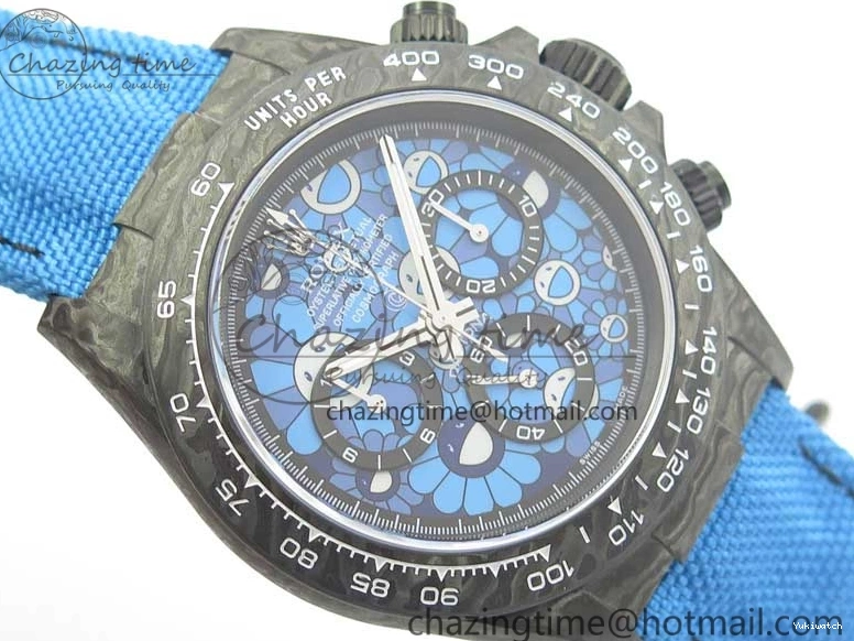 On Daytona Blue Strap Edition Blue DIW Dial Best Carbon A7750 WWF Nylon V2 0122